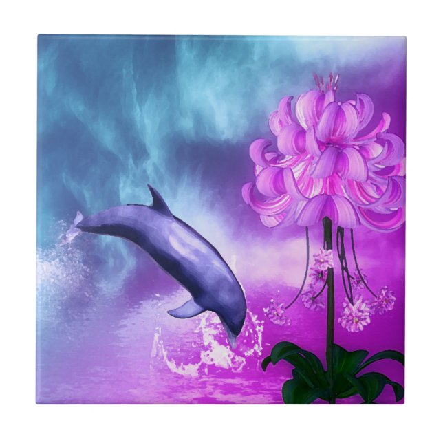 Dolphin Blommar Dreams Kakelplatta (Framsidan)