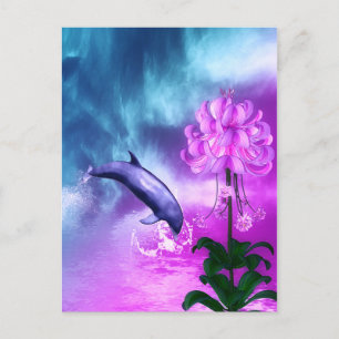 Dolphin Blommar Dreams Vykort