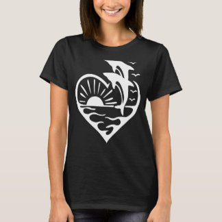 Dolphin Blommigt Dolphin Heart Sea Animal T Shirt