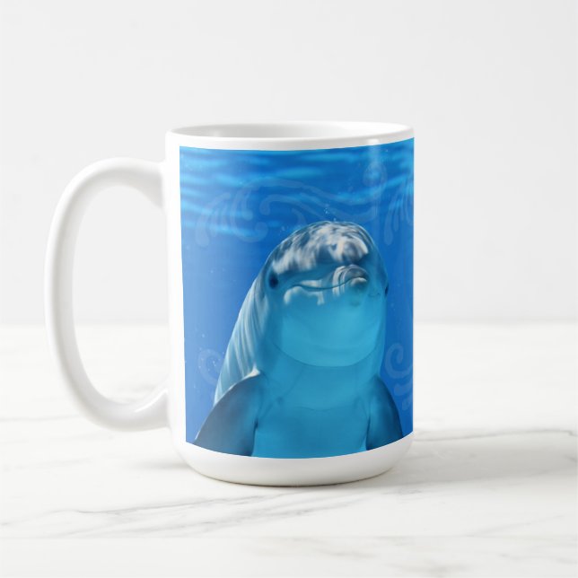 Dolphin Blue Ocean säger att jag måste gå. Kaffemugg (Vänster)