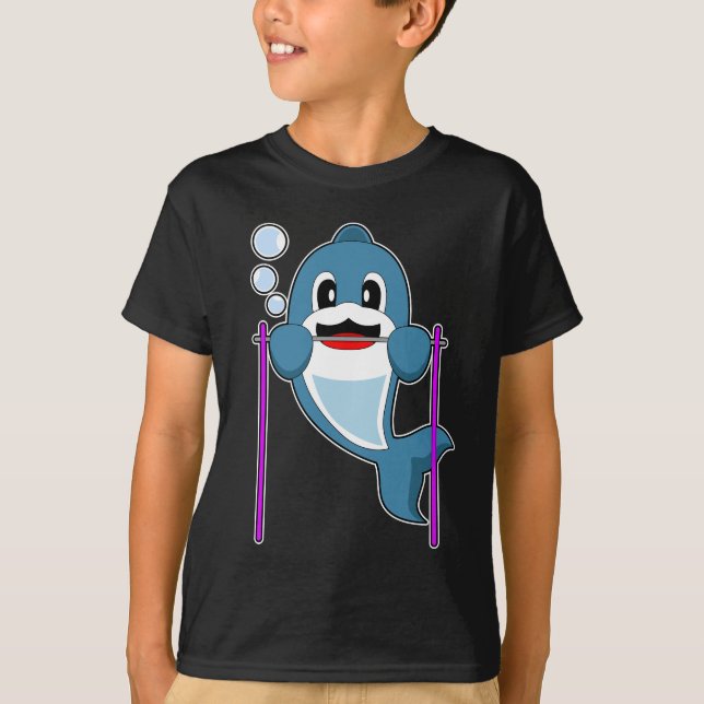 Dolphin BodyBuilder Dragningar T Shirt (Framsida)