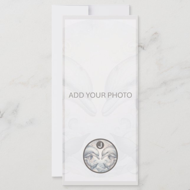 Dolphin Bröllop fotomeddelande QR-kod (Framsida)