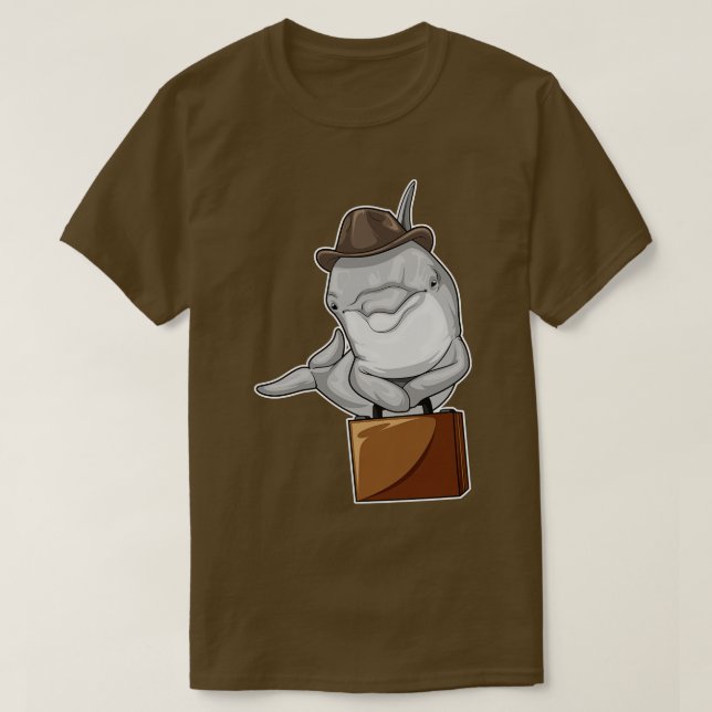 Dolphin Businessman Briefcase T Shirt (Design framsida)