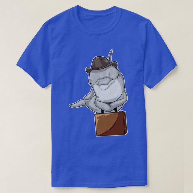 Dolphin Businessman Briefcase T Shirt (Design framsida)