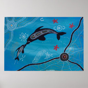 Dolphin & Calf Poster av Mundara