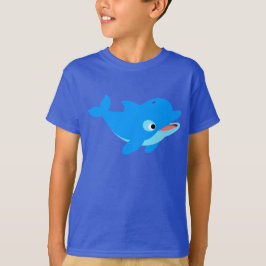 Dolphin Children T-Shirt, kute, Nyfiken Tecknad Tee
