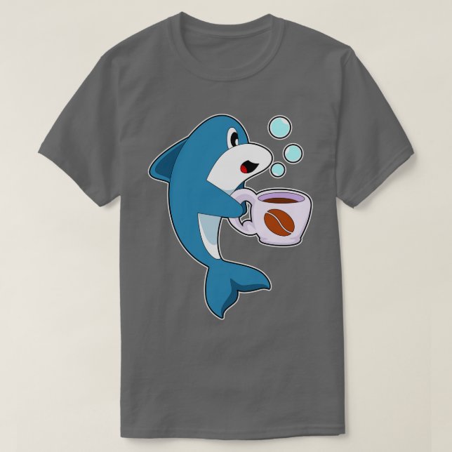 Dolphin Coffee Kopp T Shirt (Design framsida)