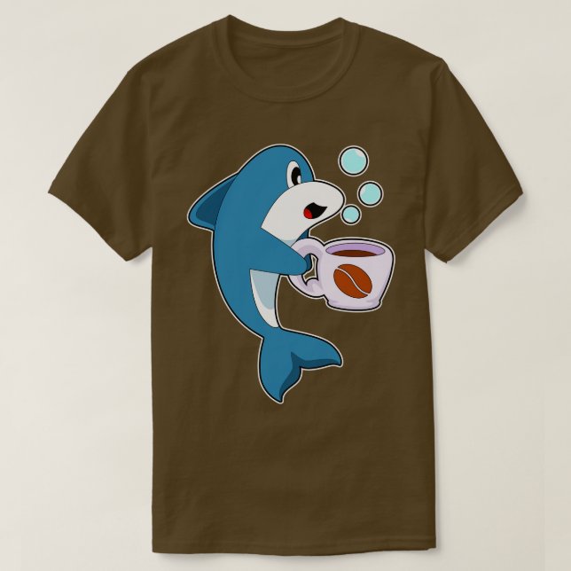 Dolphin Coffee Kopp T Shirt (Design framsida)