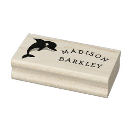 Dolphin Cute Barn Adsible Namn Rubber Frimärke Stämpel