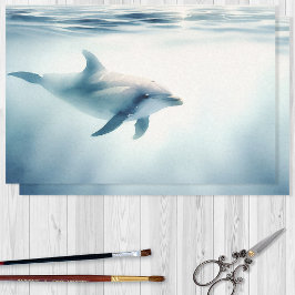 Dolphin Decoupage för vattenfärg