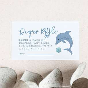 Dolphin Diaper Raffle Biljett Tilläggskort