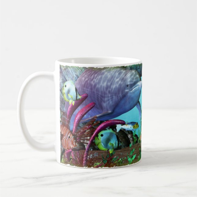 Dolphin Discovery 2 3D Aquarium Kaffemugg (Vänster)