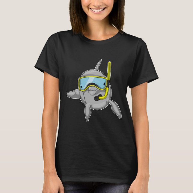 Dolphin Diver Snorkel T Shirt (Framsida)