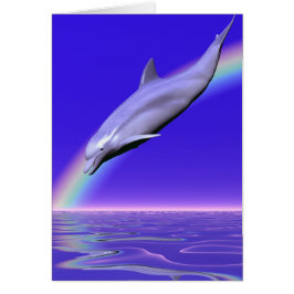 Dolphin Diving med regnbåge Hälsningskort