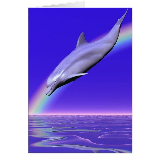 Dolphin Diving med regnbåge Hälsningskort (Framsidan)