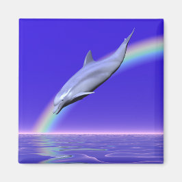 Dolphin Diving med regnbåge Magnet