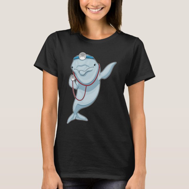 Dolphin Doktor Stethoscope T Shirt (Framsida)