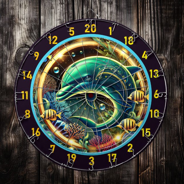 Dolphin Dream Coral Reef Dartboard Darttavla (Skapare uppladdad)