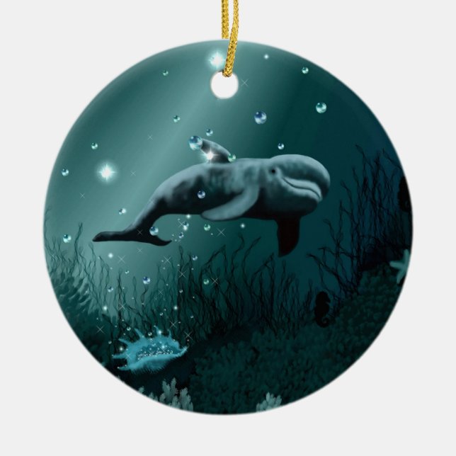 Dolphin Dream Julgransprydnad Keramik (Framsidan)