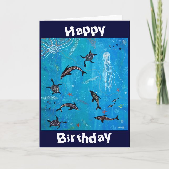 Dolphin Dreaming Birthday Card Kort (Framsida)