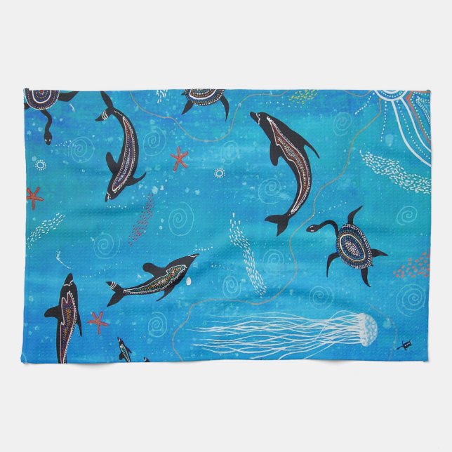 Dolphin Dreaming Mojo Kitchen Towel Kökshandduk (Horisontell)