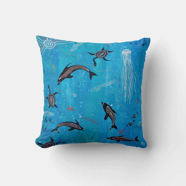 Dolphin Dreaming Pillow/Cushion Kudde (Framsida)