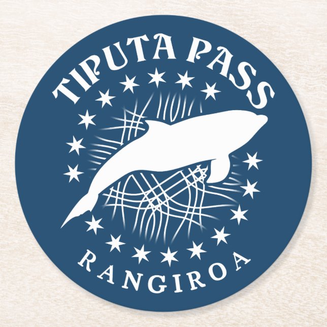 Dolphin Dyka Rangiroa Lagoon - Tiputa Pass Underlägg Papper Rund (Framsidan)