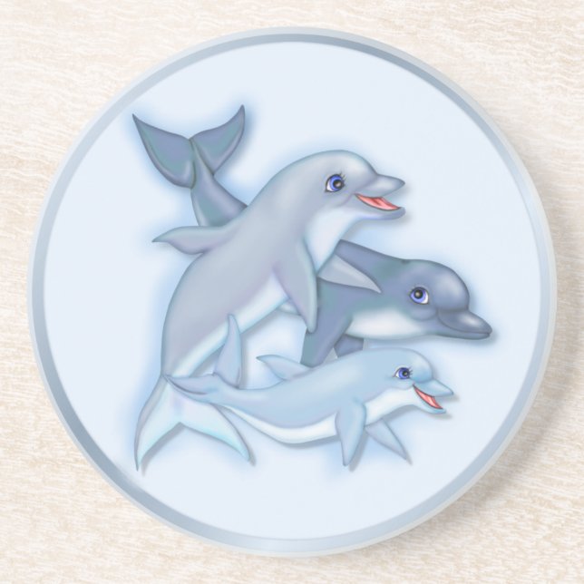 Dolphin Family Underlägg Sandsten (Framsidan)