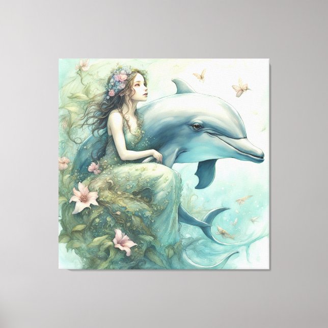 Dolphin Fantasy 2 Canvastryck (Framsida)