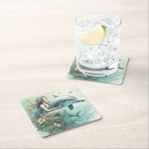 Dolphin Fantasy 2 Underlägg Papper Kvadrat