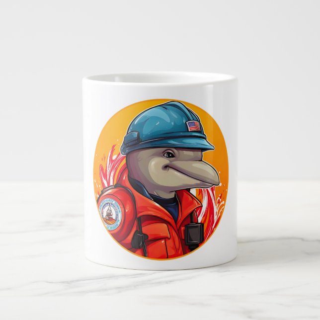 Dolphin Firefighter  Jumbo Mugg (Framsidan)