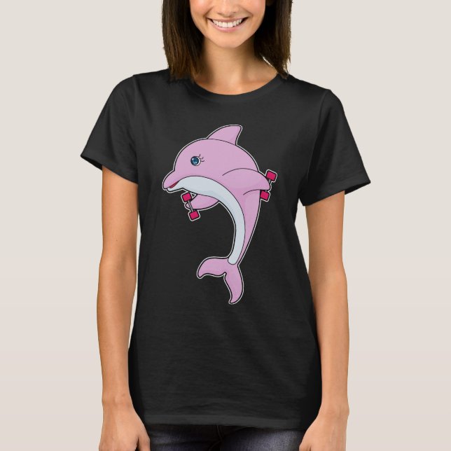 Dolphin Fitness Dumbbell T Shirt (Framsida)