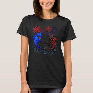 Dolphin Flagga Dolphin American Flagga 4:e T Shirt