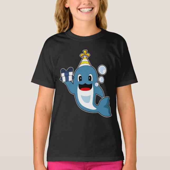 Dolphin Födelsedagsfest hat T Shirt (Framsida)