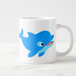 Dolphin för Nyfiken Tecknad i Cute Jumbo Mugg