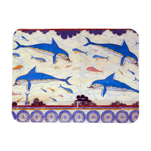 Dolphin Fresco från den minoanska palatset i Knoss Magnet (Horisontell)