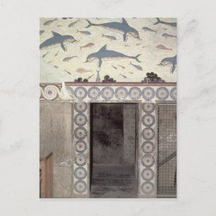 Dolphin Frescoes in the Queen's Bathroom Vykort