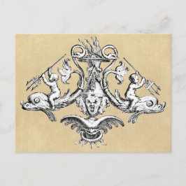 Dolphin & Gargoyle Nautical Symbol Vykort