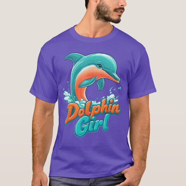 Dolphin Girl Florida Souvenir Miami Beach Gift for T Shirt (Framsida)