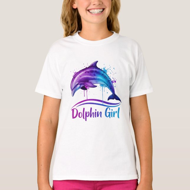 Dolphin Girl Ocean Lover Graphic T Shirt (Framsida)