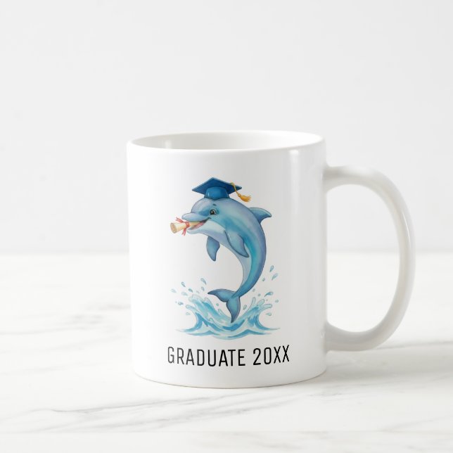 Dolphin Graduation Personalized Kaffemugg (Höger)