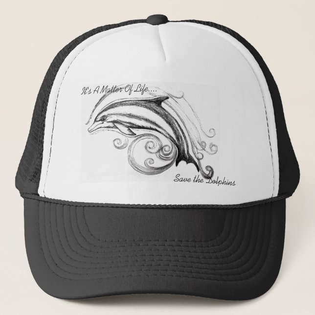Dolphin Hat in Black & White Keps (Framsida)