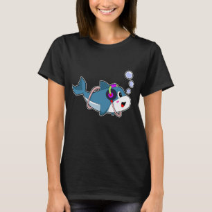 Dolphin Headphone Music T Shirt