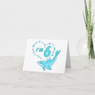 Dolphin Heart 6e Birthday Fyllning Inbjudan