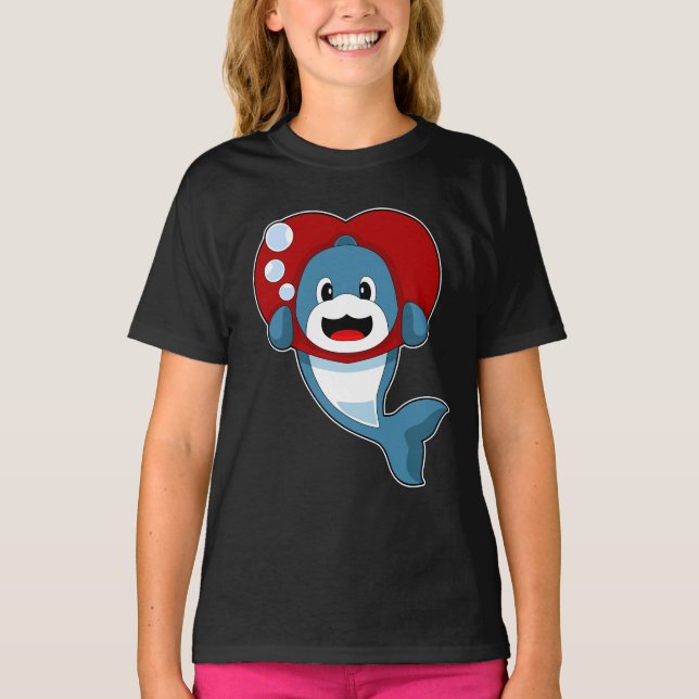 Dolphin Heart T Shirt (Framsida)