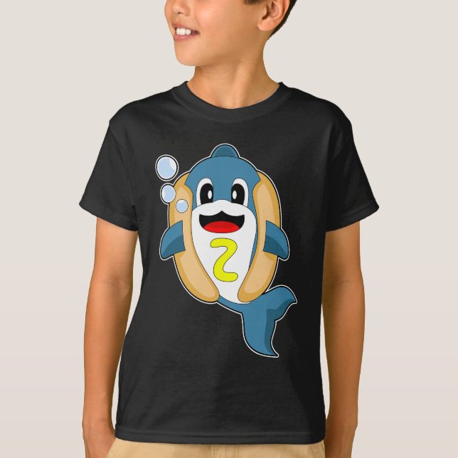 Dolphin Hotdog T Shirt (Framsida)