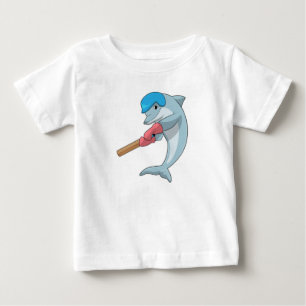 Dolphin i Cricket med Cricket fladdermus T Shirt
