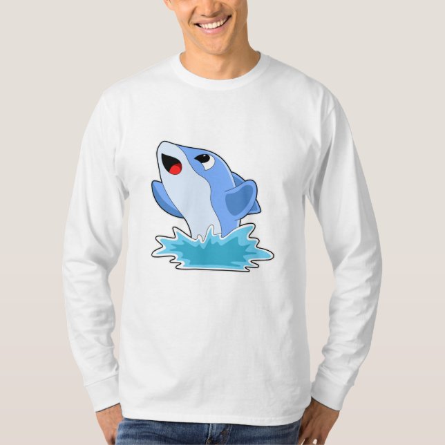 Dolphin i Vatten T Shirt (Framsida)