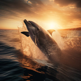 Dolphin Jigszle Puzzle mot morgonen Sol - Dolphin Pussel