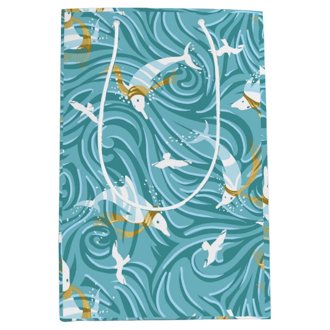 Dolphin Joy Tropical Nautical Jul/Aqua, Guld (Framsidan)
